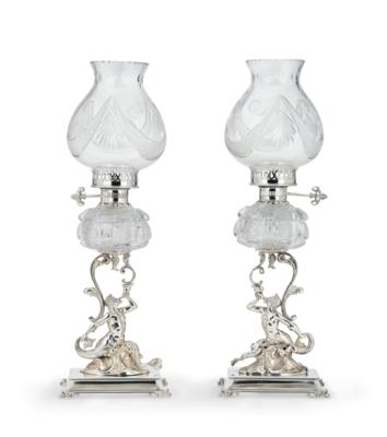 A Pair of Decorative Lamps by Buccellati, - Stříbro