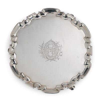 A London George III Footed Platter, - Silver