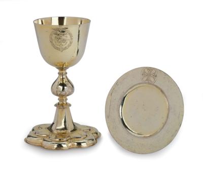 A Möckmühl Baroque Chalice with Paten, - Silver