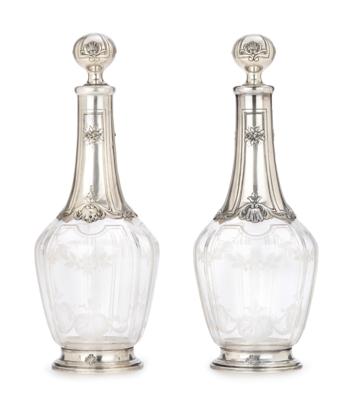 A Pair of Parisian Wine Jugs, - Silver