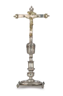 Spanisches Standkreuz, - Silber