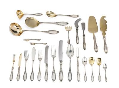 A Varsovian Cutlery Set for 12 Persons, - Silver