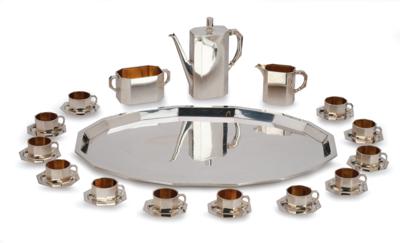 A Viennese Mocha Set, - Stříbro