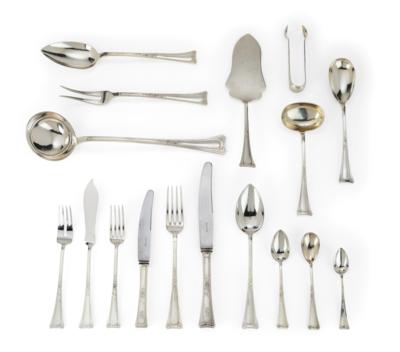A Viennese Cutlery Set for 12 Persons, - Silver