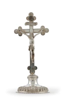 A Bamberg Baroque Cross Reliquary, - Stříbro