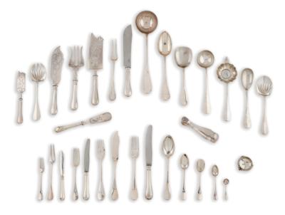 A Budapest Cutlery Set for 12 Persons, - Silver