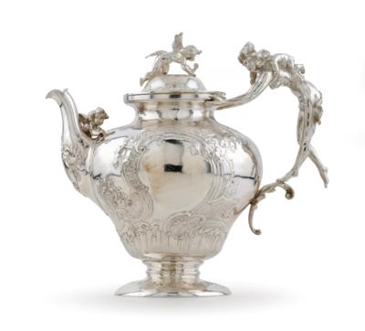 A German Historicist Teapot, - Silver