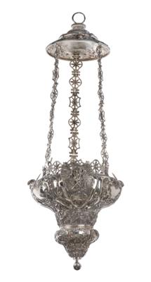 A Large Maltese Hanging Lamp, - Silver