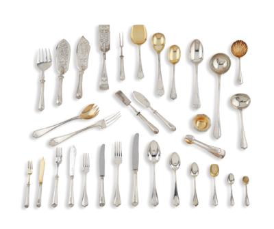 A Large Viennese Cutlery Set for 12 Persons, by J. C. Klinkosch, - Stříbro