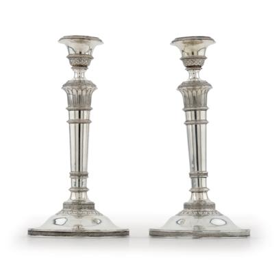 A Pair of Viennese Candleholders in Neo-Classical Style, - Stříbro