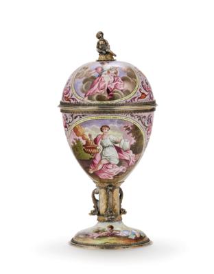 A Viennese Covered Goblet with Enamelling, - Stříbro