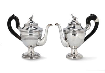 2 Maltese Coffee Pots, - Stříbro