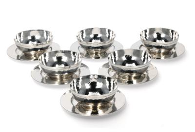 6 Florentine Finger Bowls with Support, - Argenti