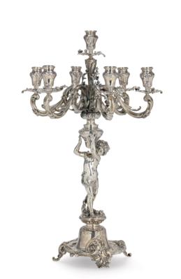 A Viennese Seven-Light Candelabrum by Brüder Frank, - Stříbro