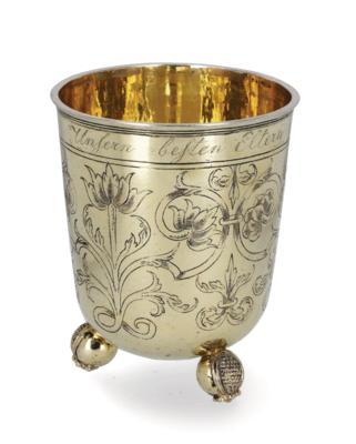 A German Cup with Spherical Foot, - Silver