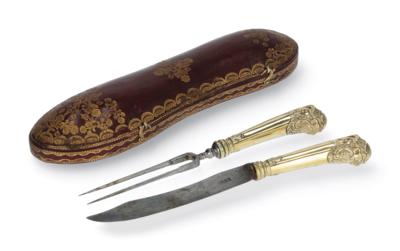 A French Rococo Travel Cutlery Set, - Stříbro