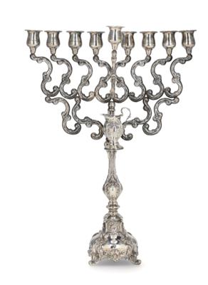 A Large Hanukkiah, - Stříbro