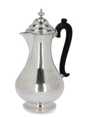 A Hanoverian Coffee Pot, - Silver