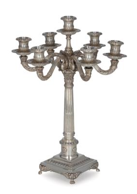 An Italian Seven-Light Candelabrum, - Stříbro