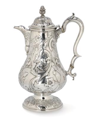 A London Victorian Coffeepot, - Stříbro