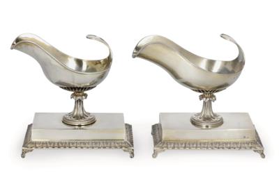 A Pair of Gravy Boats, - Silver