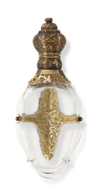 A Perfume Bottle with Gold Mount, - Argenti