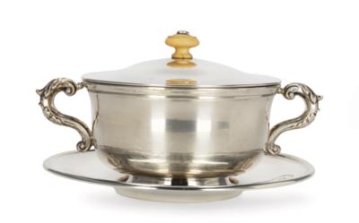 A Viennese Covered Bowl with Support, - Silver