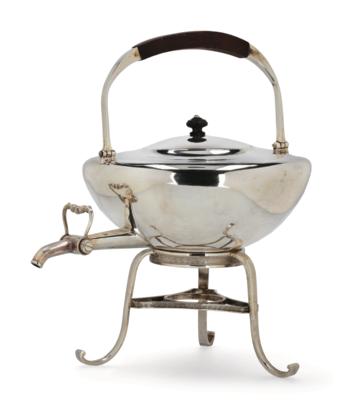 A Viennese Neo-Classical Hot Water Kettle with Rechaud, - Silver