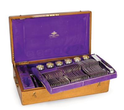 A Viennese Cutlery Set for 12 Persons, - Silver