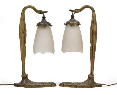 C. Ranc, Pair of table lamps, - Stile Liberty e arte applicata del XX secolo