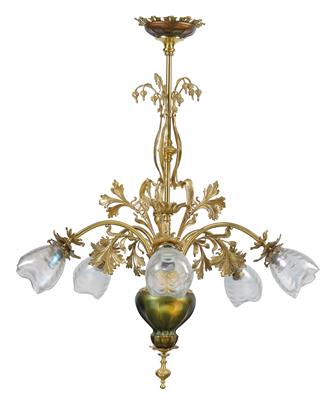 Five-arm chandelier, - Stile Liberty e arte applicata del XX secolo