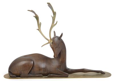 Reclining stag, - Jugendstil and 20th Century Arts and Crafts