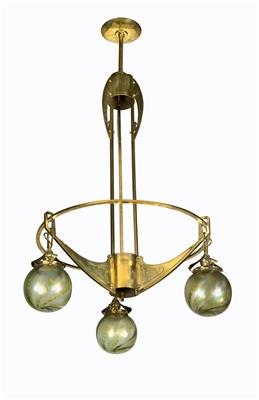 A three-light chandelier, - Secese a um?ní 20. století