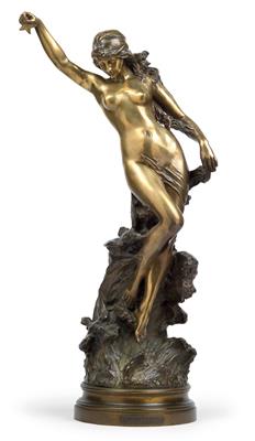 Edouard Drouot (1859-1945), nudo di fanciulla "L'étoile de mer" (stella di mare), - Jugendstil e arte applicata del XX secolo