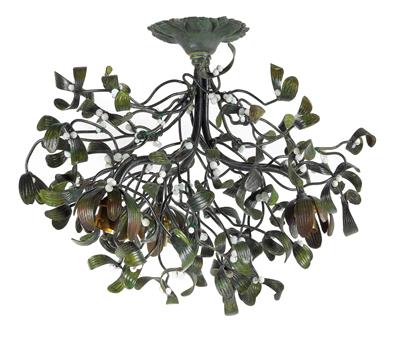 A three-light mistletoe chandelier, - Jugendstil e arte applicata del XX secolo