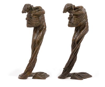 Gustav Gurschner (1873–1971), A pair of figural candleholders, - Jugendstil e arte applicata del XX secolo