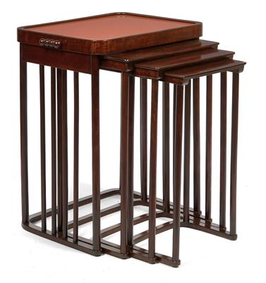 Josef Hoffmann, A set of four nesting tables, Model No. 986, - Jugendstil e arte applicata del XX secolo