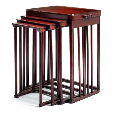 Josef Hoffmann, A set of four nesting tables, Model No. 986, - Jugendstil e arte applicata del XX secolo