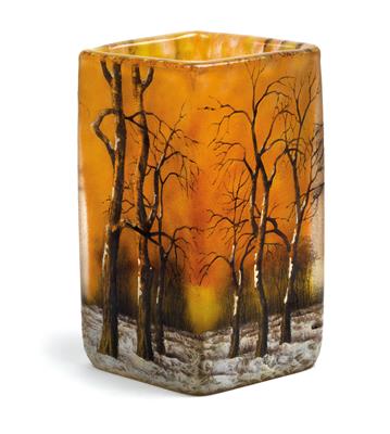 Kleine Vase mit Winterlandschaft, - Jugendstil und angewandte Kunst des 20. Jahrhunderts