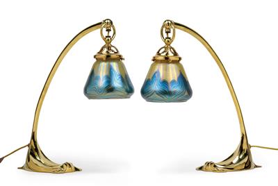 A pair of table lamps, - Jugendstil e arte applicata del XX secolo