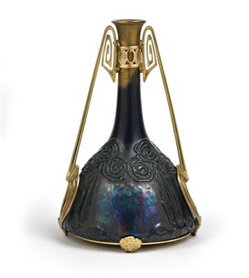 A gilded metal mounted vase, - Jugendstil and 20th Century Arts and Crafts