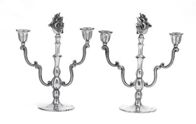 A pair of two-arm Art Deco candelabra, - Jugendstil and 20th Century Arts and Crafts