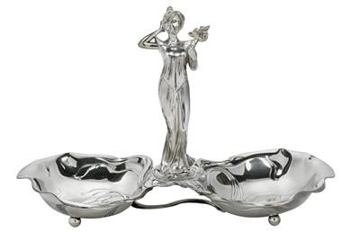 A serving dish with a standing girl, - Jugendstil and 20th Century Arts and Crafts