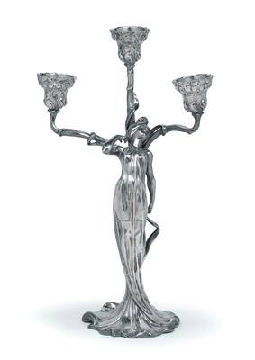 C. Bonnefond, A figural three-arm candelabra, - Jugendstil and 20th Century Arts and Crafts