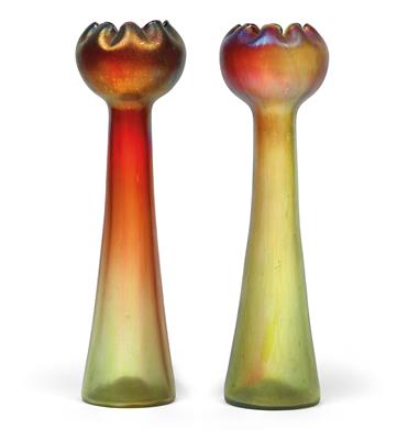 A pair of hyacinth vases, - Jugendstil e arte applicata del XX secolo