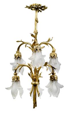 A six-arm floral chandelier, - Jugendstil e arte applicata del XX secolo