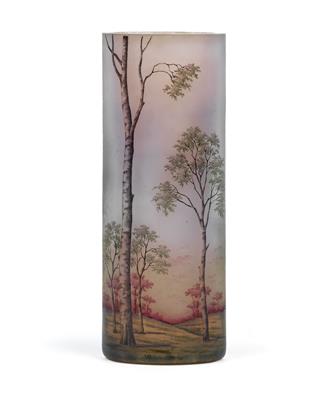 Vase mit Landschaftsdekor, - Jugendstil und Kunsthandwerk des 20. Jahrhunderts