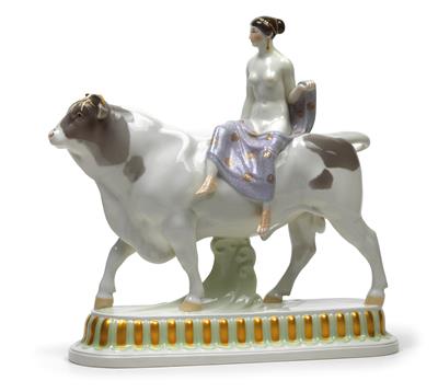 Adolph Amberg (Hanau, 1874 – 1913, Berlin), a bride depicted as Europa on the bull, - Jugendstil e arte applicata del XX secolo
