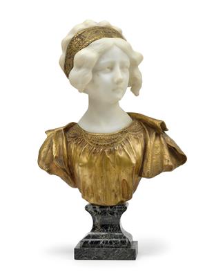 Affortunato Gory, a bust of a young lady, - Jugendstil e arte applicata del XX secolo