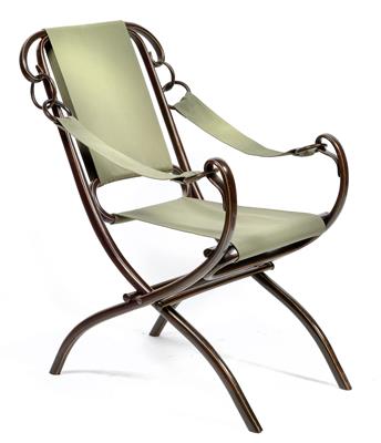 A fold-out Thonet armchair No. 2, - Jugendstil e arte applicata del XX secolo